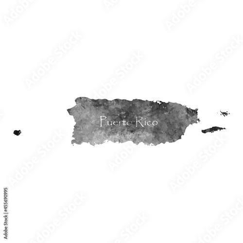 Old abstract grunge map of Puerto Rico with ancient map and letters on white background. Vector EPS 10.