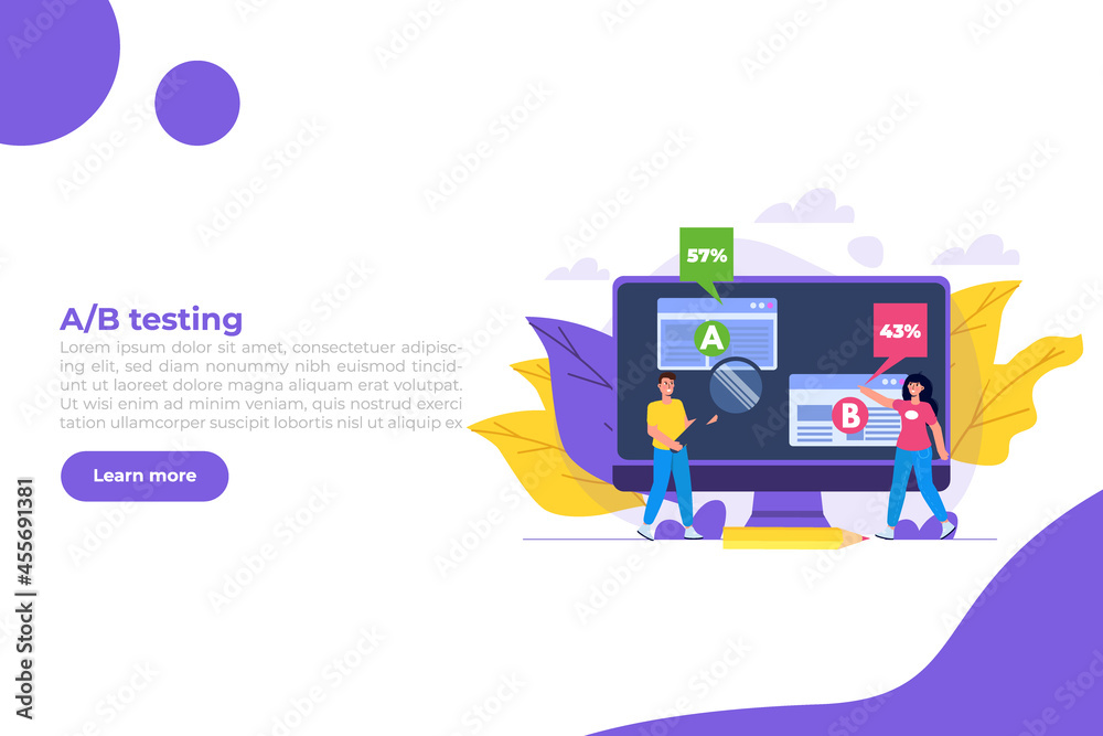 A-B comparison. Split testing concept. Vector illustration. A-B comparison. Split testing concept. Vector illustration.