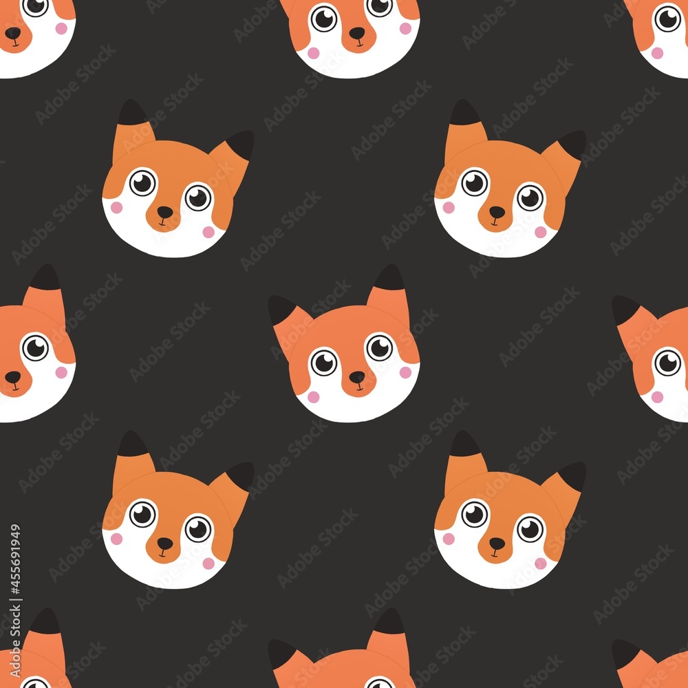 Fototapeta premium cute pattern for kids with fox