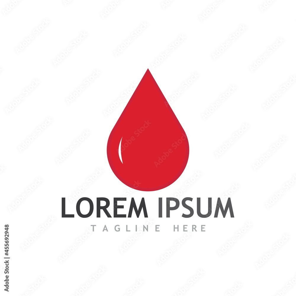 Fototapeta premium Blood drop donor vector icon