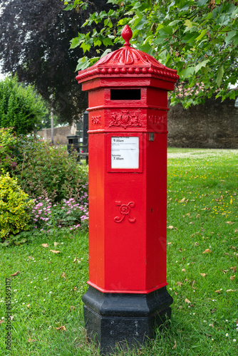 Victorian Penfold pillar box in Tetbury town, The Cotswolds, Gloucestershire, England, United Kingdom