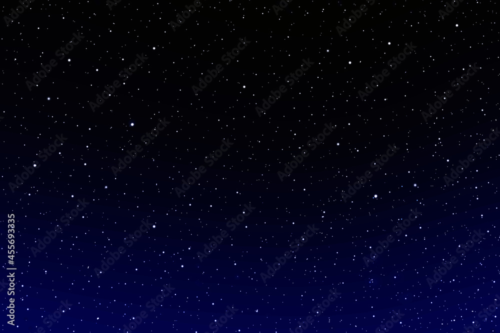 Galaxy space background. 3D photo of starry night sky. Dark blue sky with plenty shiny stars. 