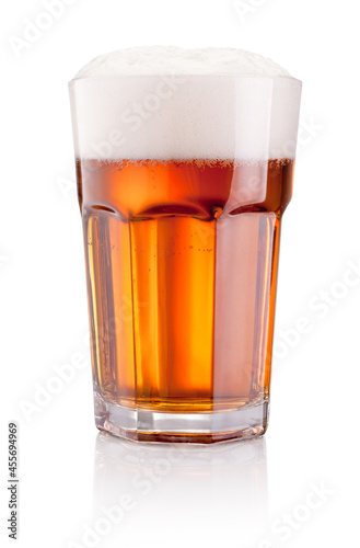 Glass with beer isolated isolated on white background