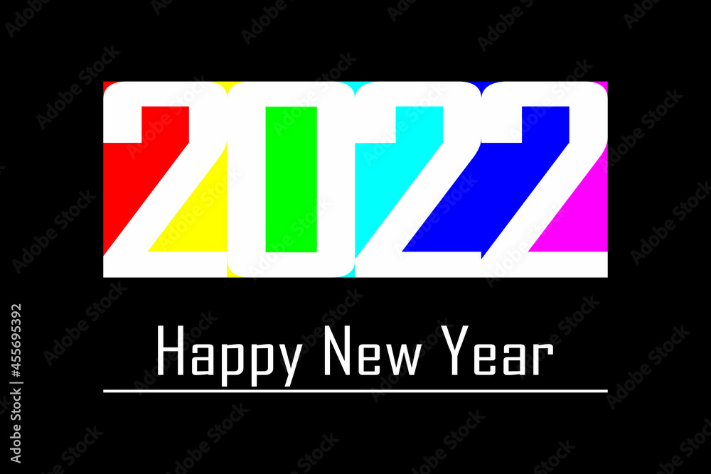 Happy Ney Year 2022.Template of bussiness design card 2022 celebration. Flat. Vector illustration