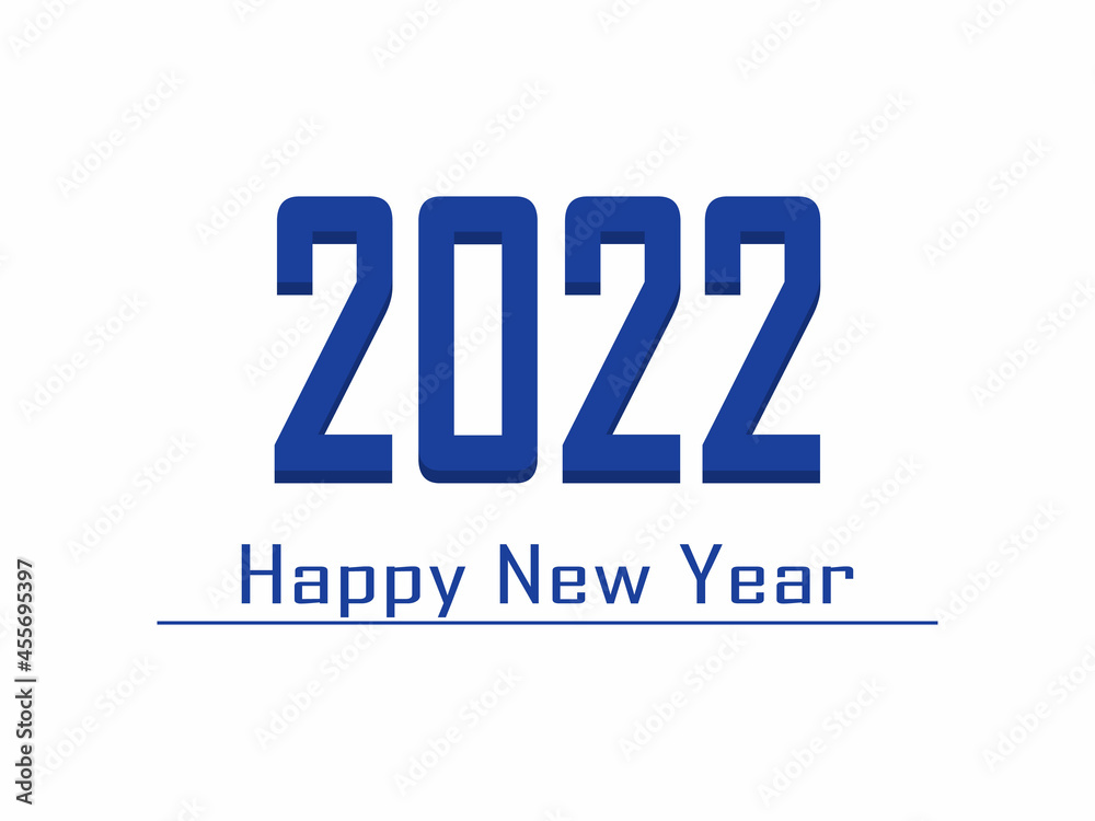 Happy Ney Year 2022.Template of bussiness design card 2022 celebration on transparent background. Flat. Vector illustration