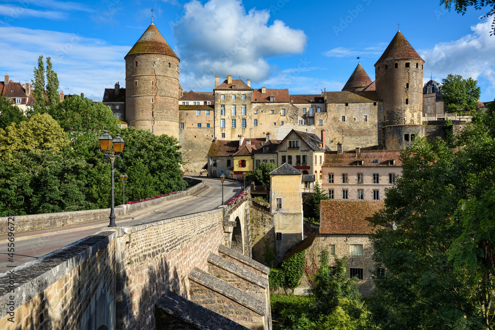 Medieval Old town of Semur en Auxois, Burgundy, France