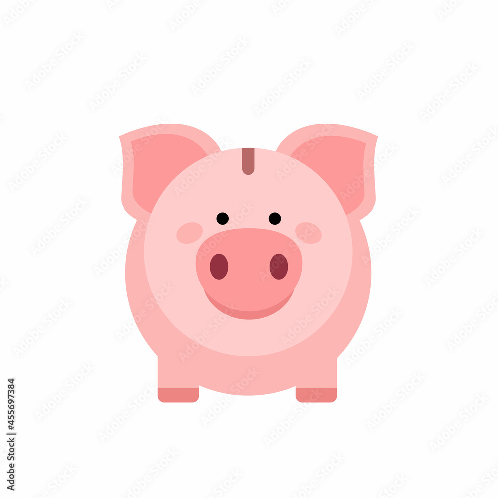 Piggy bank isolated on white background. Pig Icon saving or accumulation of money. Concept of banking or business services. Vector stock. Piggy bank isolated on white background. Pig Icon saving or accumulation of money. Concept of banking or business services. Vector stock.