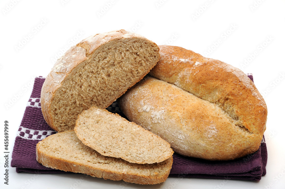 Homemade bread cut into slices