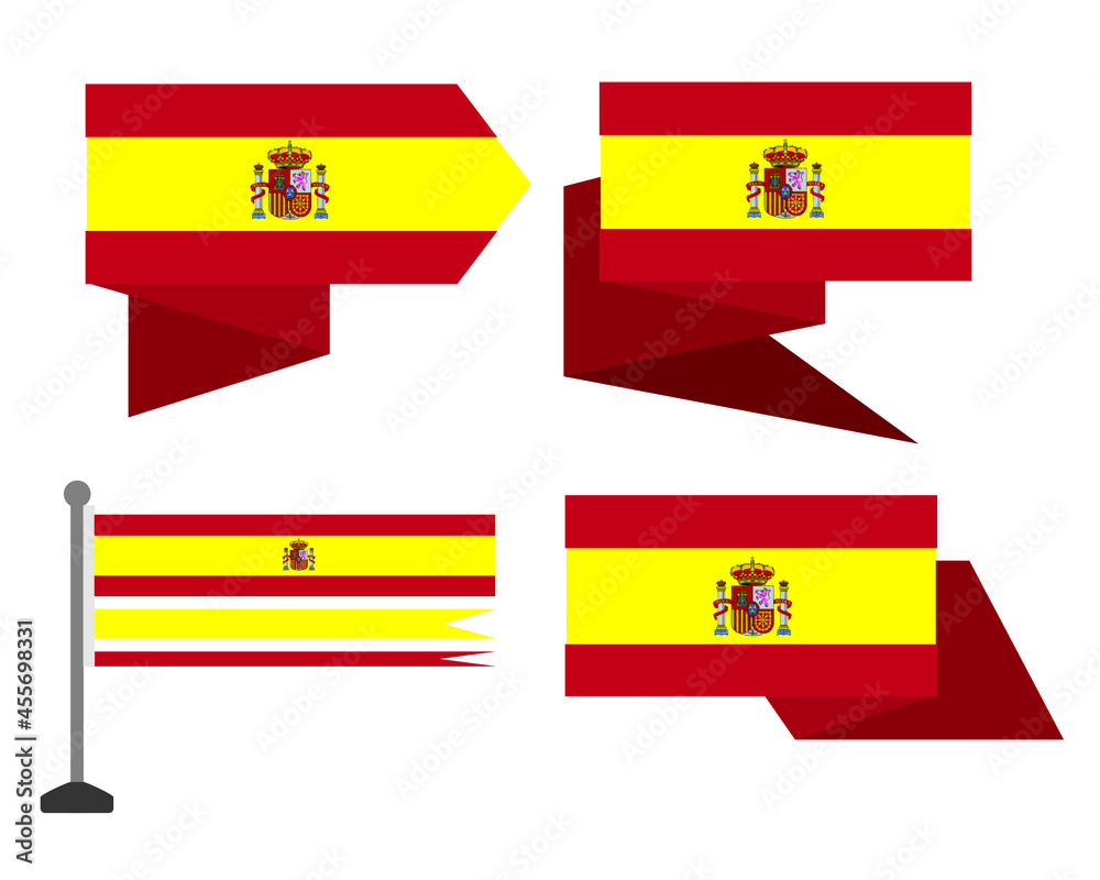 Spain flag state symbol isolated background national banner. National Independence Day of the Kingdom of Spain. Spain flag state symbol isolated background national banner. National Independence Day of the Kingdom of Spain.