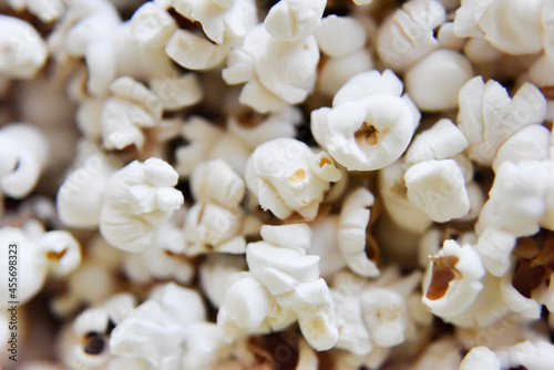 selective focus at the popcorn with no additives