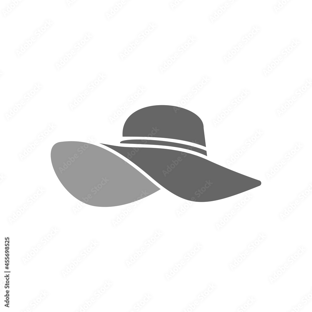 Wide brim round hat icon design illustration Wide brim round hat icon design illustration