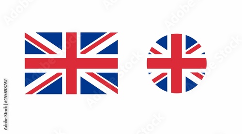 United Kingdom Set. Vector isolated flat editable set of flag