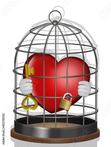 illustration of caged heart