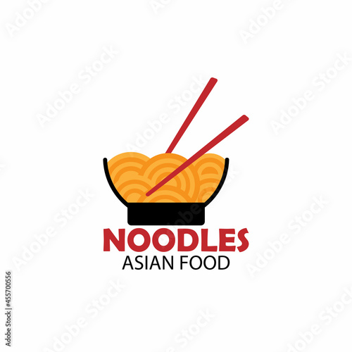 noodle design logo restaurant. noodle japanese resto logo vector