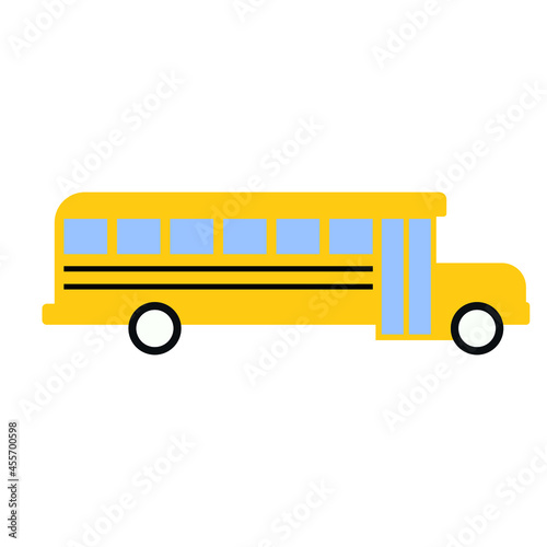 school bus vector. flat image of childrens school bus in yellow color.