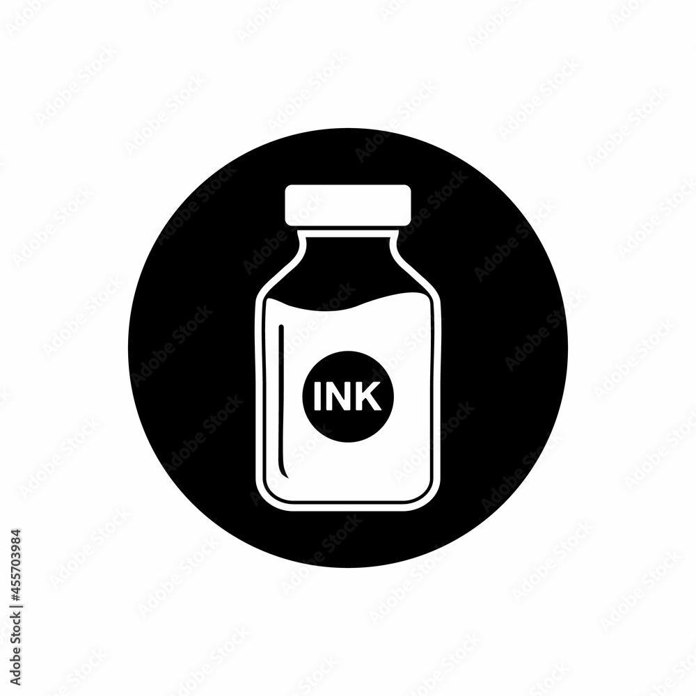 Ink Pot Icon. Rounded Button Style Editable Vector EPS Symbol Illustration. Ink Pot Icon. Rounded Button Style Editable Vector EPS Symbol Illustration.