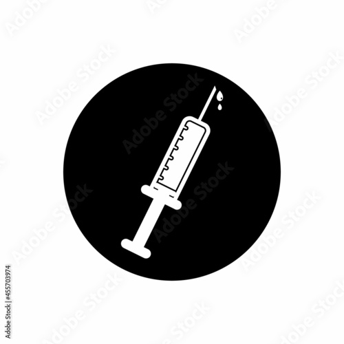 Injection, vaccine, Rounded, button, Black, icon, vector, symbol, flat, Logo, sign, illustration, silhouette, eps, Editable, style