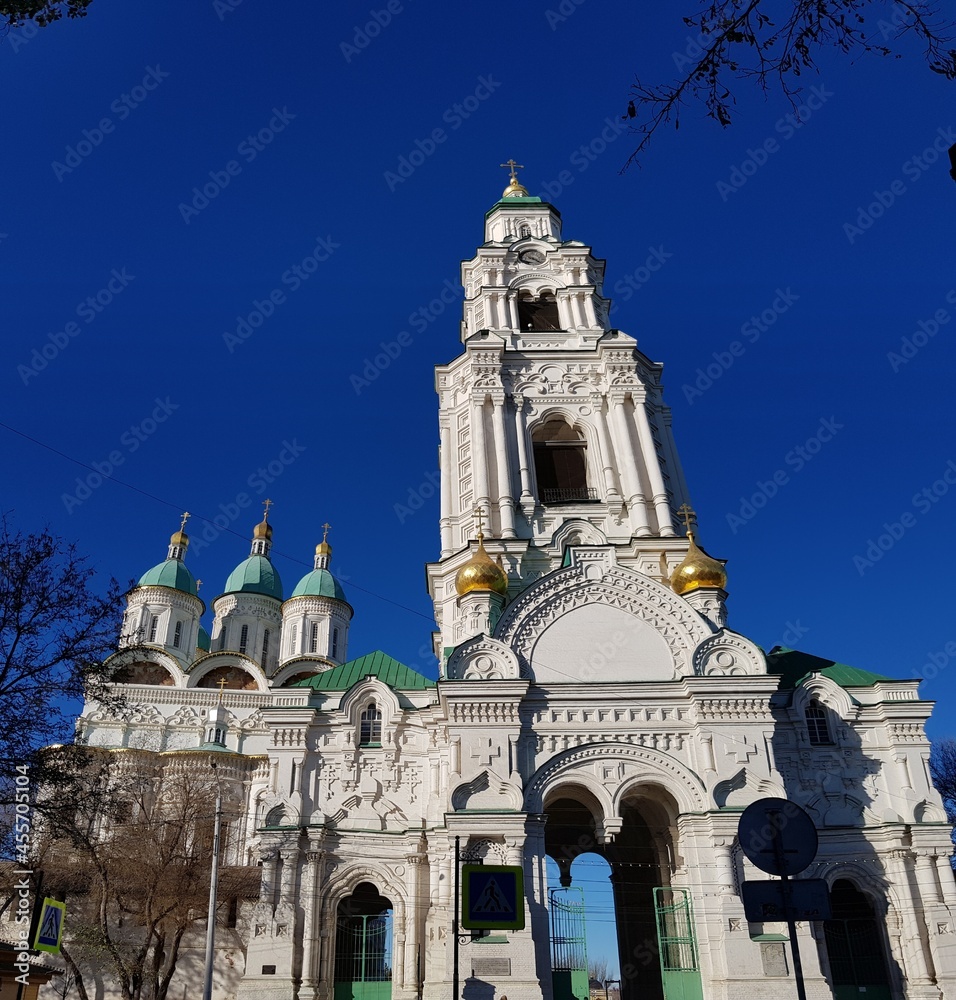 Old orthodox church on a background of blue sky