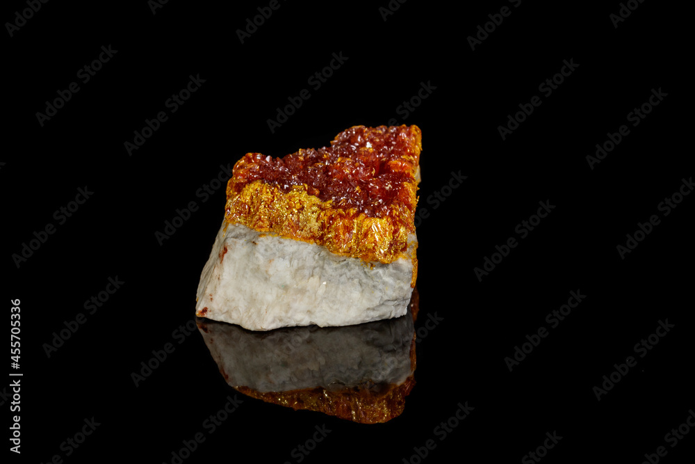 Macro Mineral Stone Orpiment on Black Background