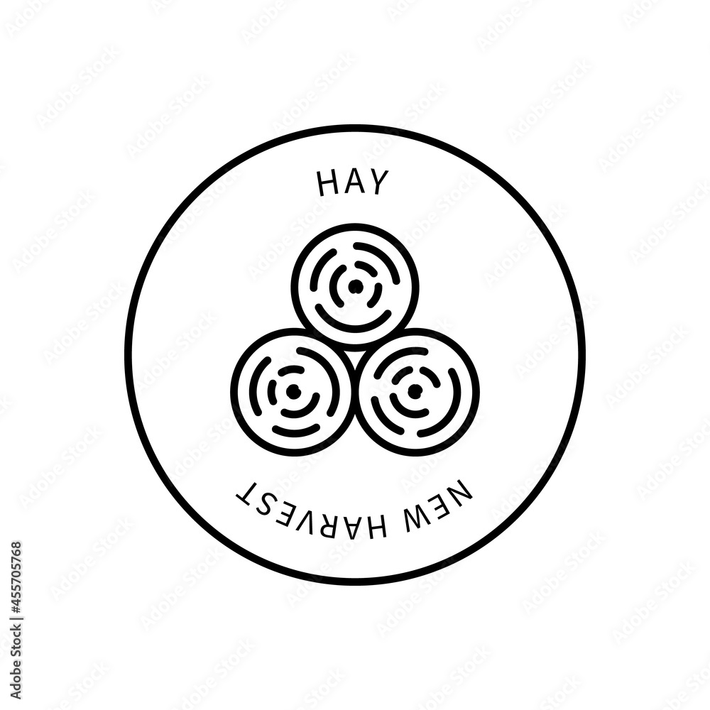 Hay Bale Line Icon Is In Simple Style. New Harvest. Vector sign in a simple style isolated on a white background. Hay Bale Line Icon Is In Simple Style. New Harvest. Vector sign in a simple style isolated on a white background.