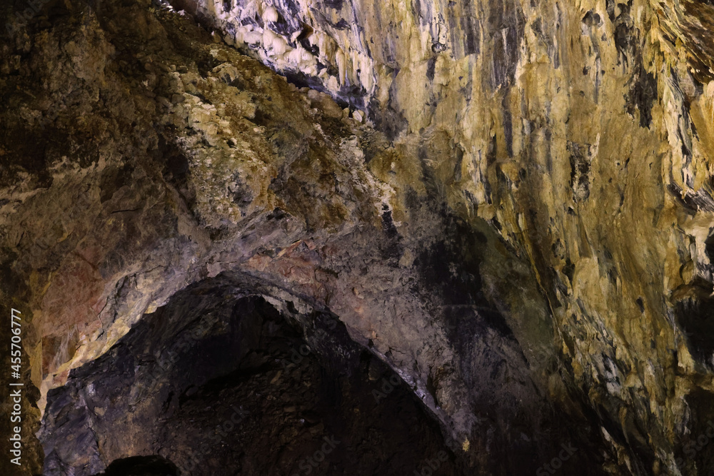 Algar Do Carvao the magma chamber of the volcano Guilherme Moniz, Terceira Island, Azores