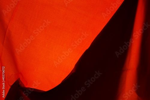 Autumn abstract rush orange earth tone fabric picture for the hemisphere above the surface.