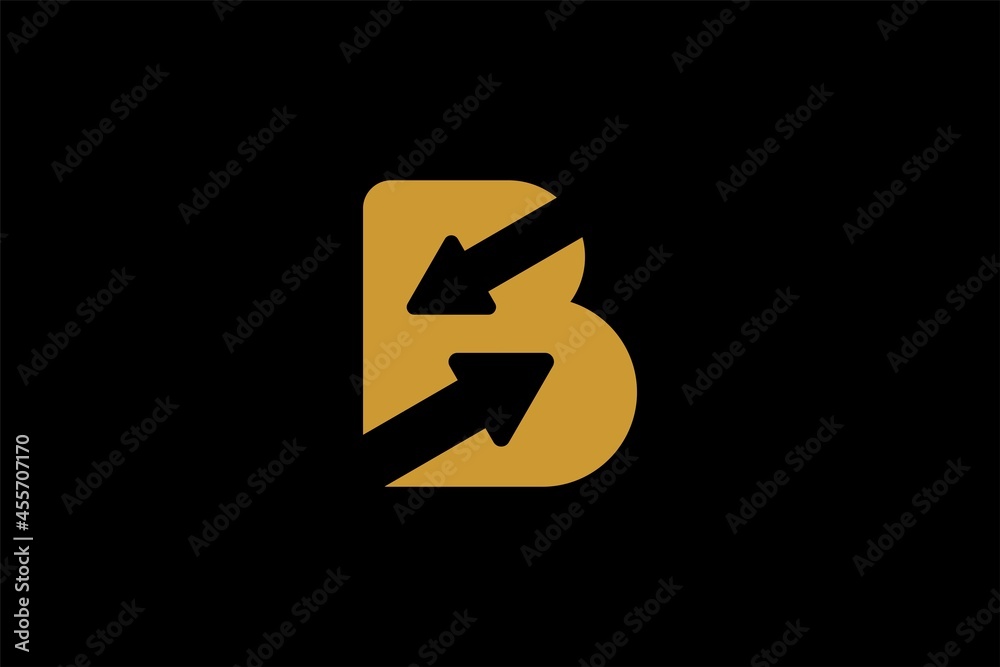 Letter B and arrow logo design vector. Abstract logo design. Type logo for business.