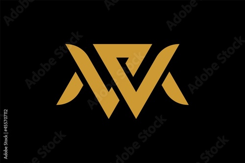 Letter WM logo design vector. Abstract logo design.