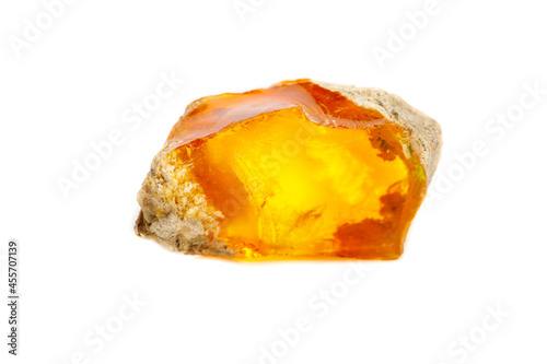 Macro Opal mineral stone in rock on white background