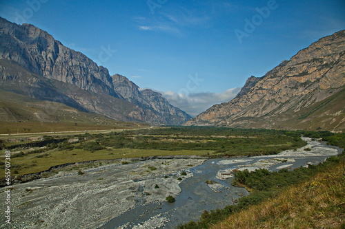 Valley of the Gizeldon River in the vicinity of the mountain village of Dargavs.