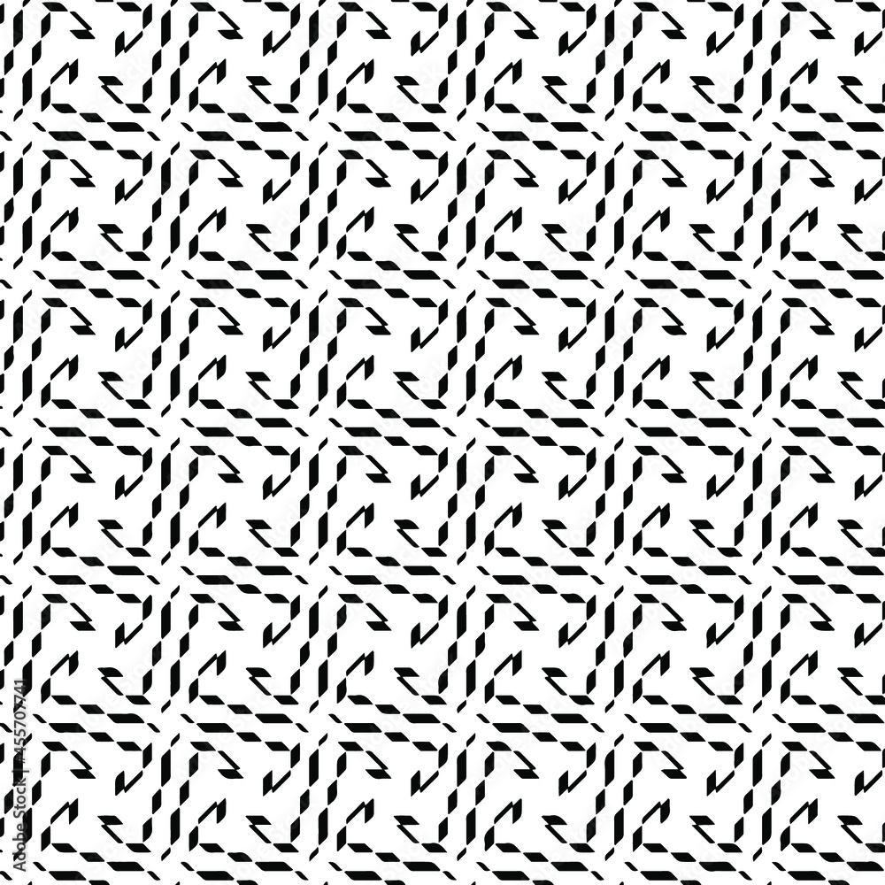 Seamless vector pattern in geometric ornamental style. Black and white pattern.