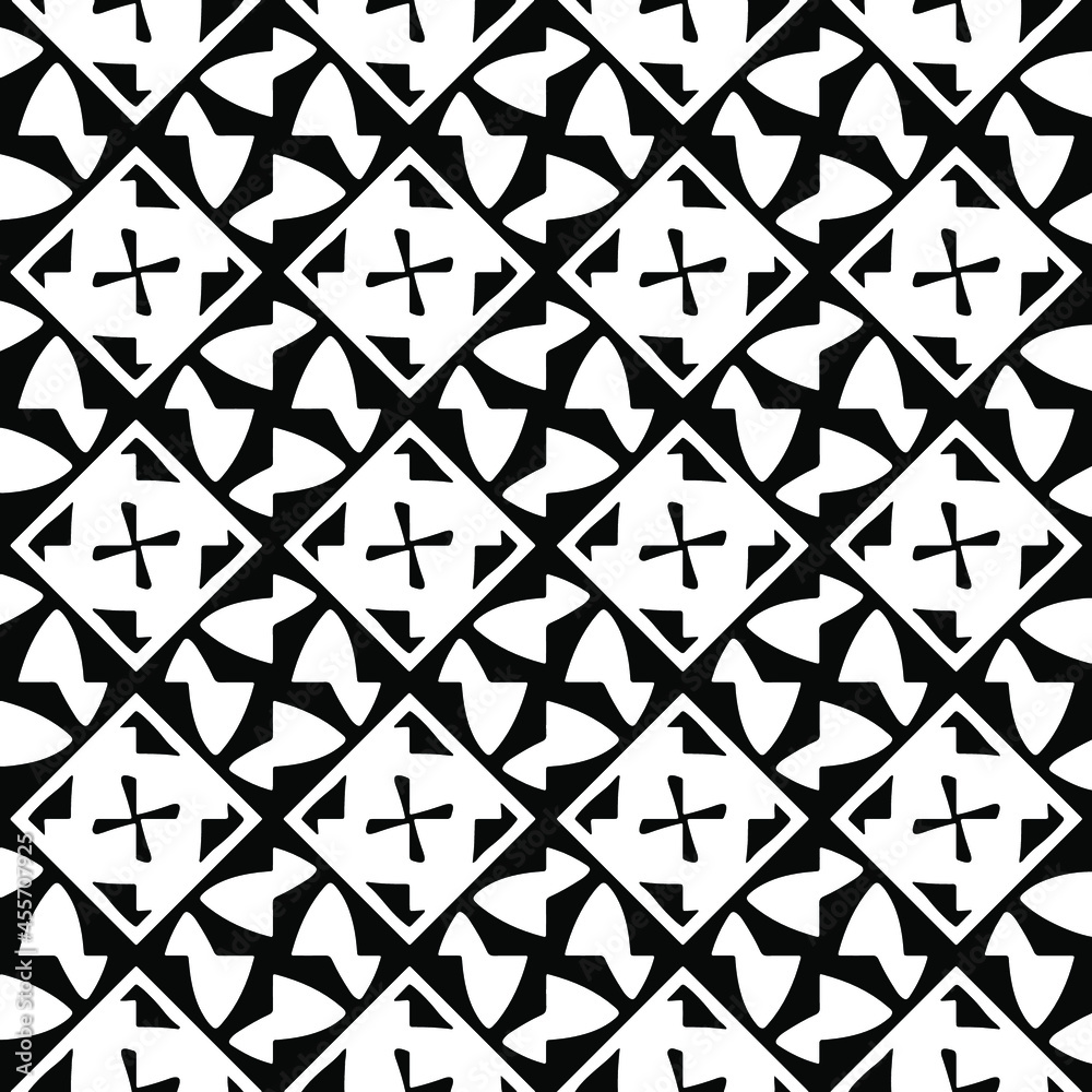 Seamless vector pattern in geometric ornamental style. Black and white pattern. Seamless vector pattern in geometric ornamental style. Black and white pattern.