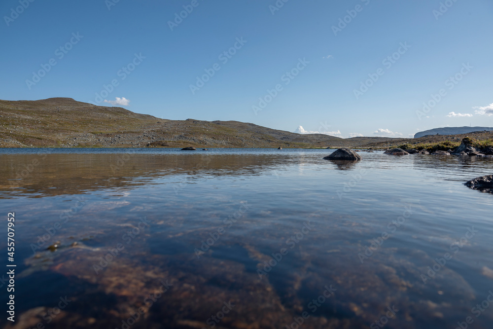 lake and mountains