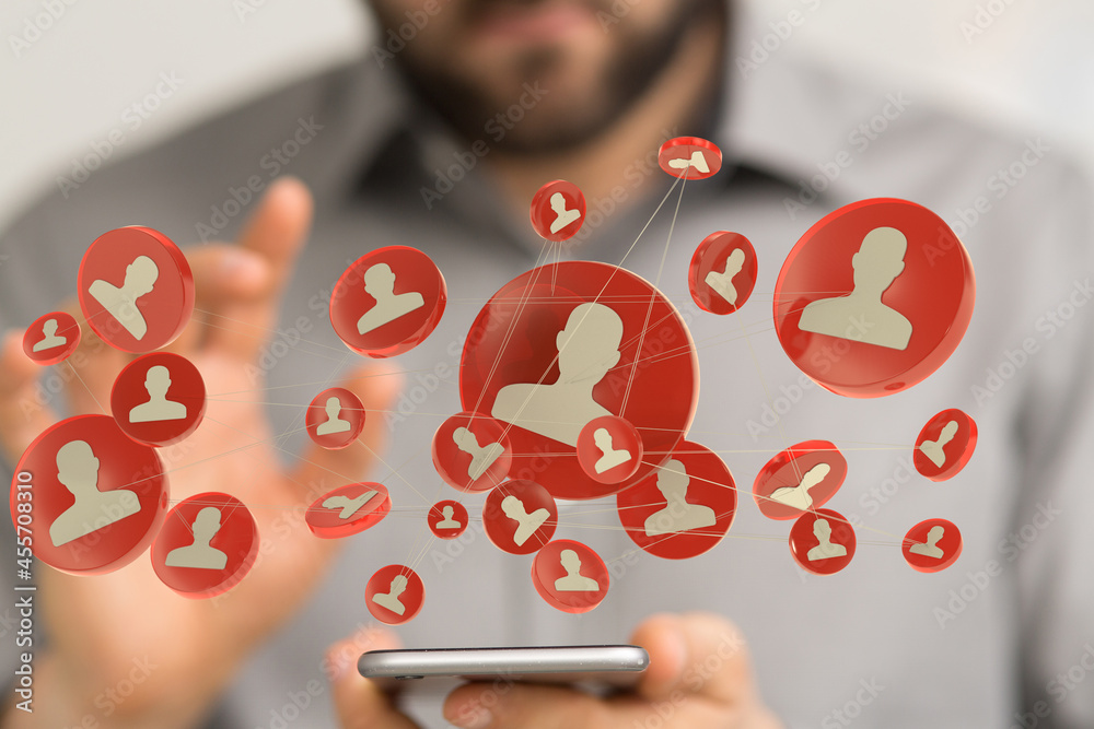 Business people silhouettes network team Business people silhouettes network team