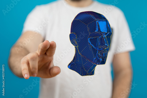 Human head and brain with A...