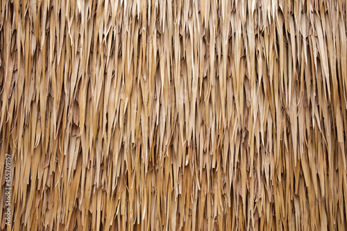 Foto Brown hay roof is stacked on top of each other as a textured background