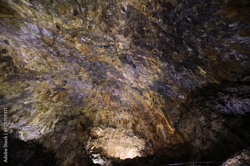 Algar Do Carvao the magma chamber of the volcano Guilherme Moniz, Terceira Island, Azores