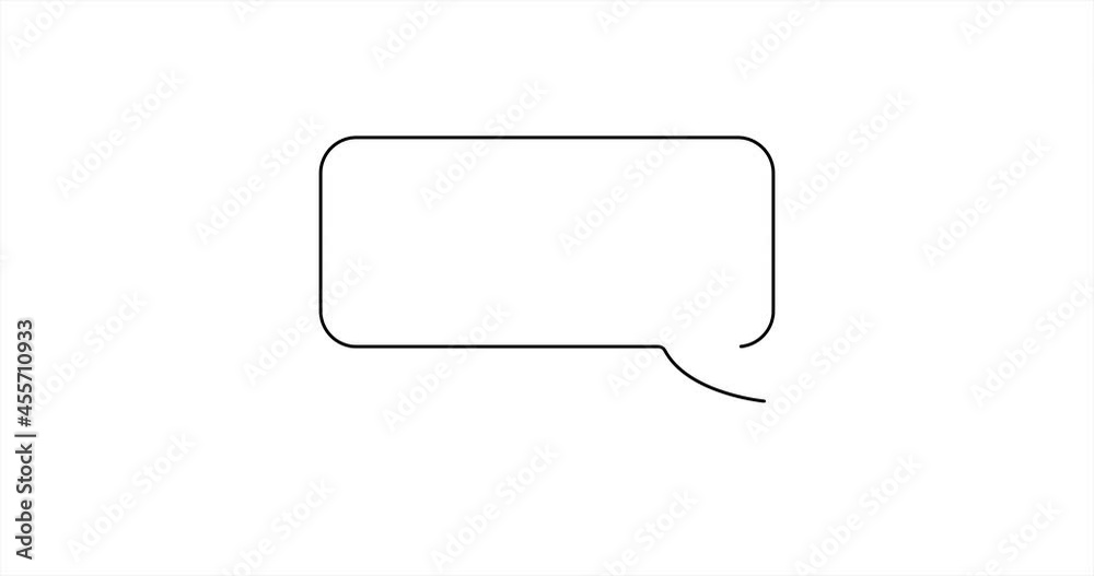 Animation of the appearance of speech bubble. Ten different shape options