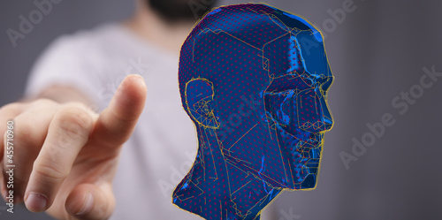 Silhouette of a 3d human head