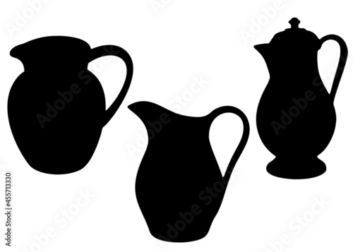 Large beautiful decanters included. Vector image.