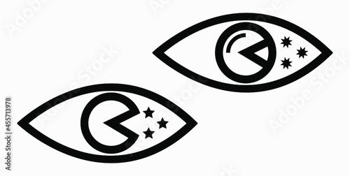 Trendy night vision icon with a star. Vector icon.