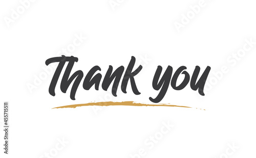 Thank You hand drawn lettering. Handwritten inscription. Thanks card. Vector illustration.
