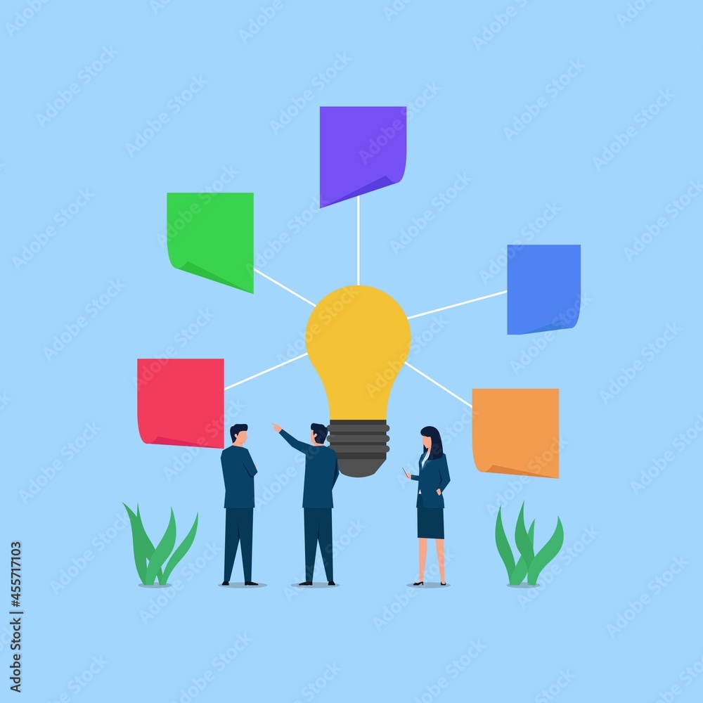 People discuss about idea to finish the task People discuss about idea to finish the task