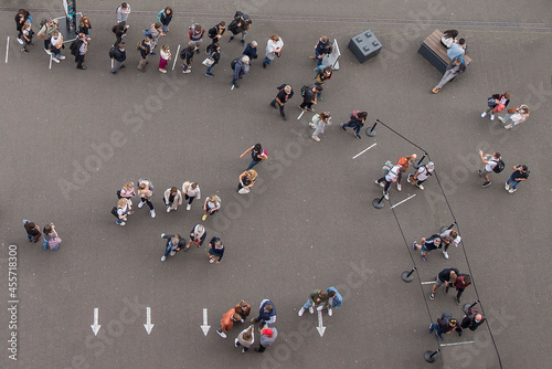 Ansammlung, Menschen, Warteschlange