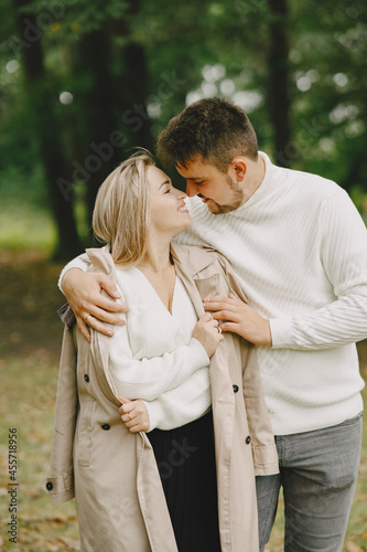 Beautiful couple spend time outside