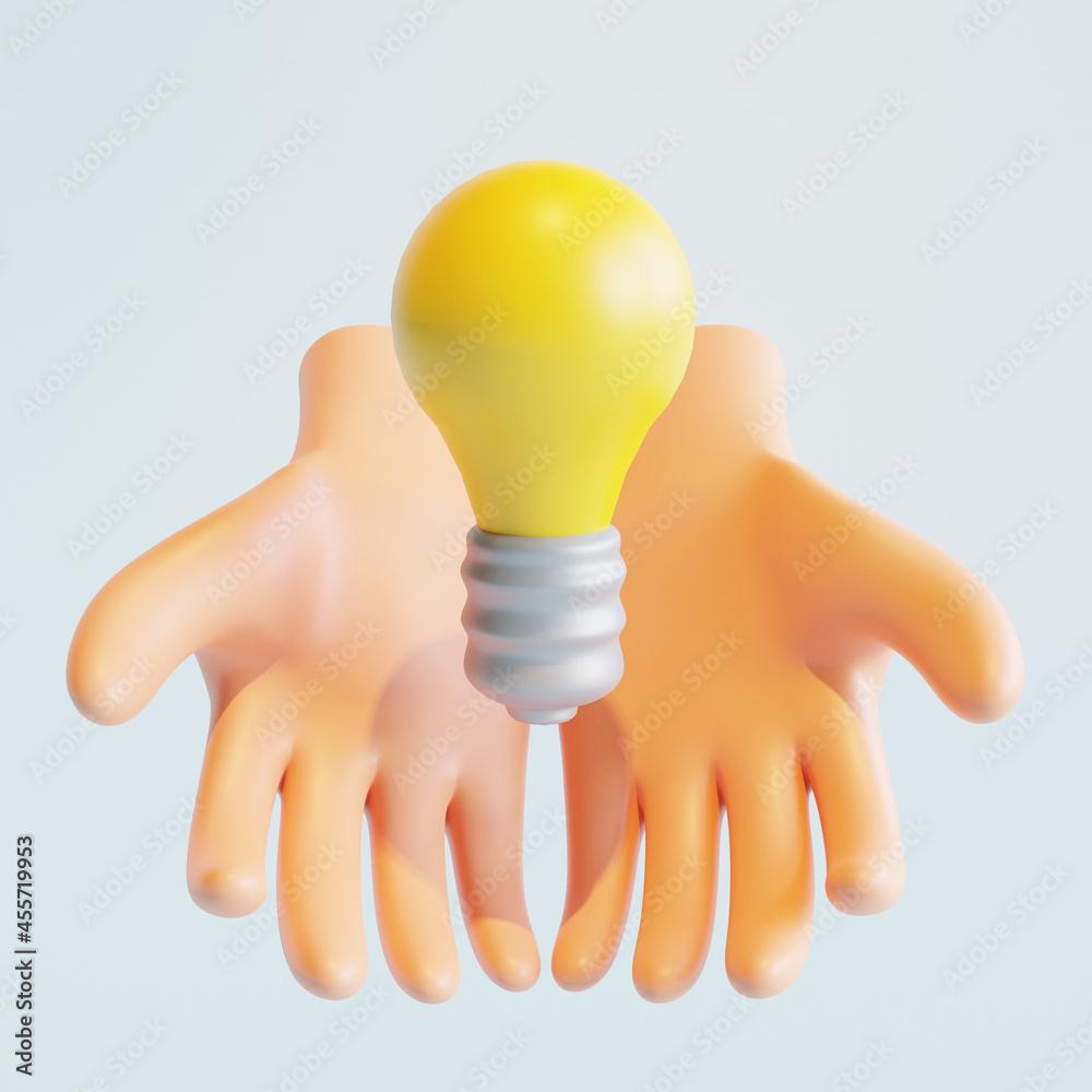 ひらめきのイメージ画像素材 電球の3dイラスト 3dレンダリング Stock Illustration Adobe Stock