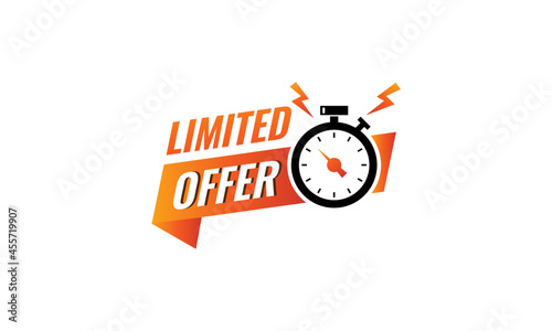 limited offer banner time for action vector