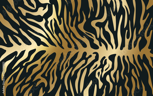 Stripes on the skin of a tiger, a pattern of stripes on the skin of a predator, gold pattern on a dark background.