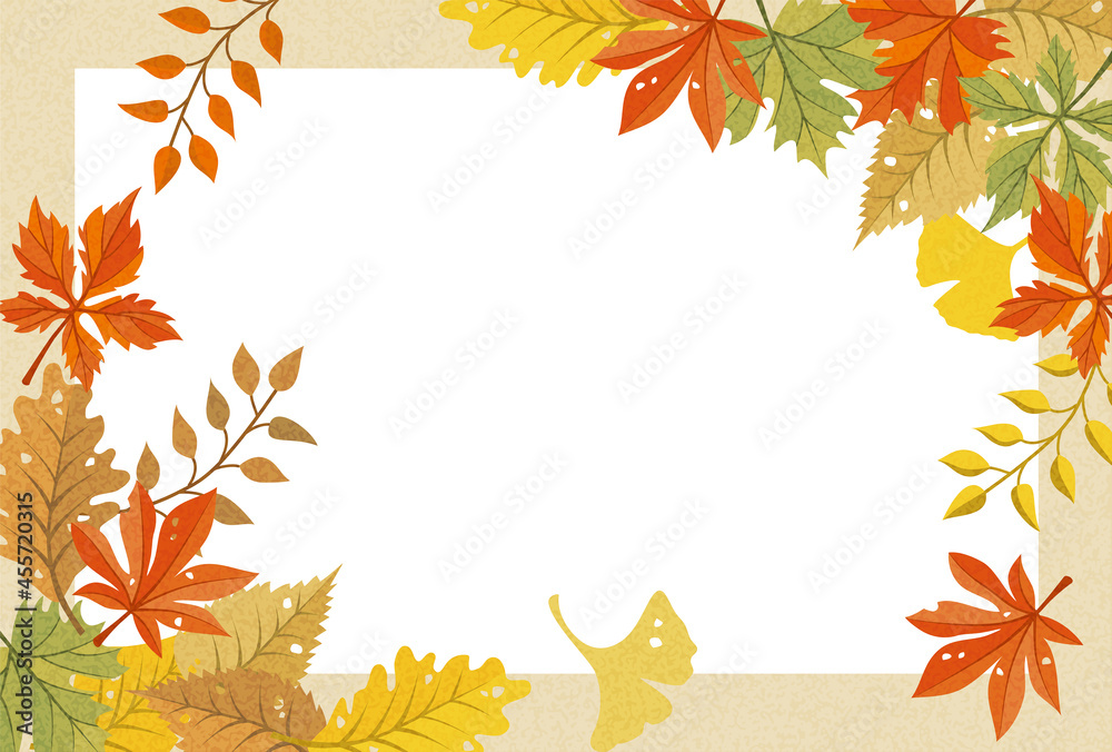 紅葉の秋イメージのフレーム背景素材