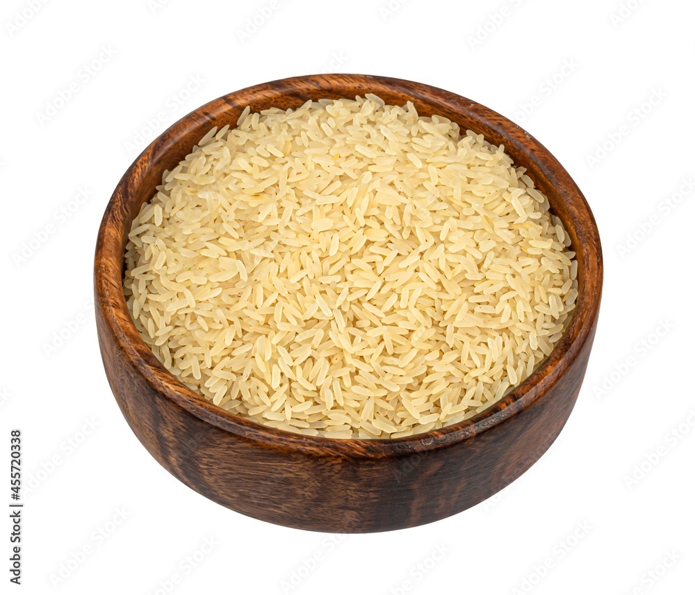 Parboiled rice isolated on white background Parboiled rice isolated on white background